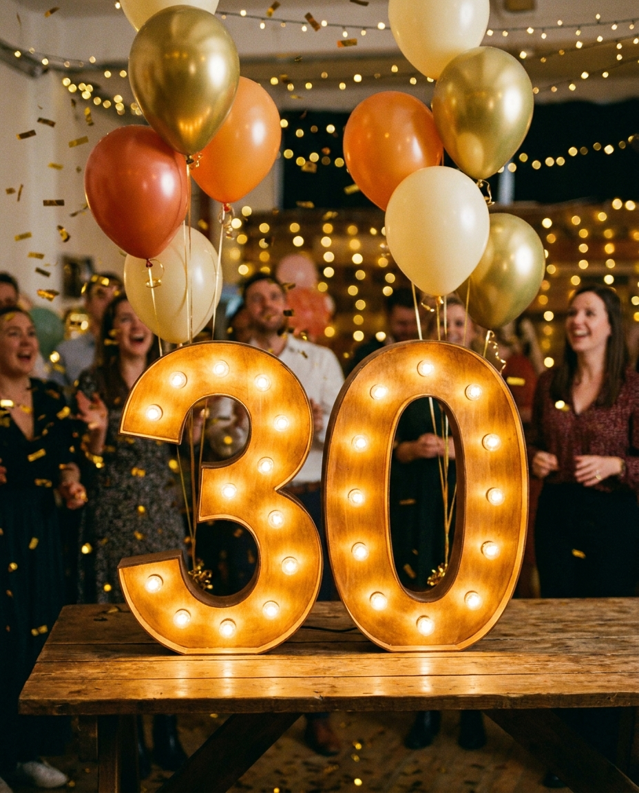 Lichtletters Verjaardagen op een verjaardag